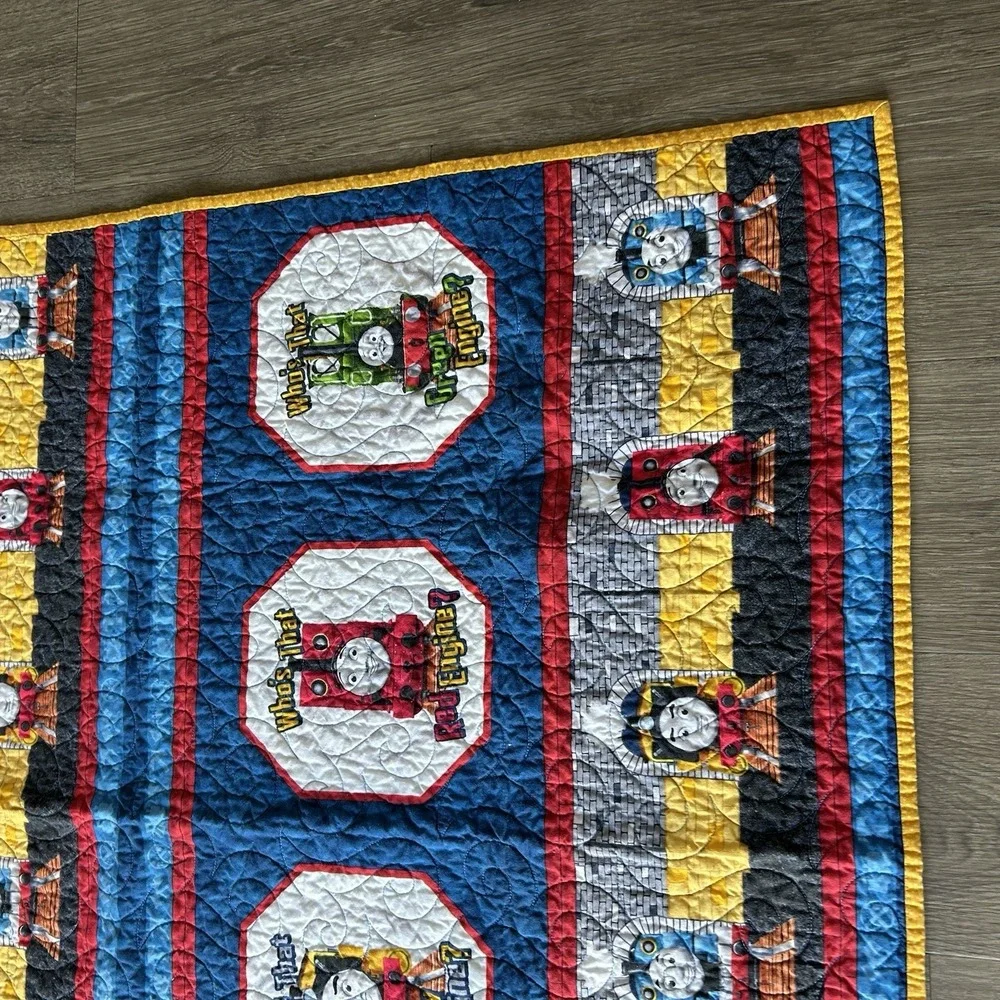Thomas Tank Engine Train Baby Toddler Blanket Comforter Quilt 37x42 Vintage GUC